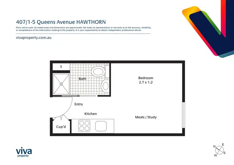 Floorplan of Homely apartment listing, 407/1-5 Queens Avenue, Hawthorn VIC 3122