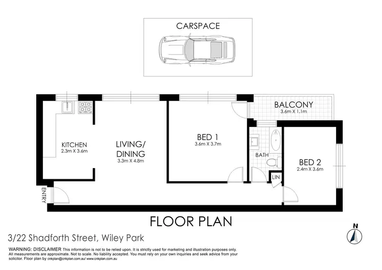 Floorplan of Homely unit listing, 3/22 Shadforth Street, Wiley Park NSW 2195