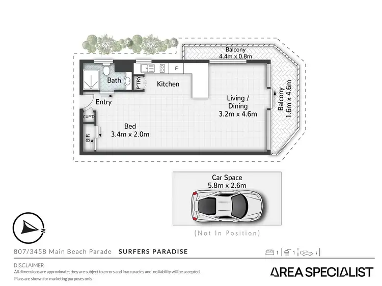 Floorplan of Homely apartment listing, 807/3458 Main Beach Parade, Surfers Paradise QLD 4217