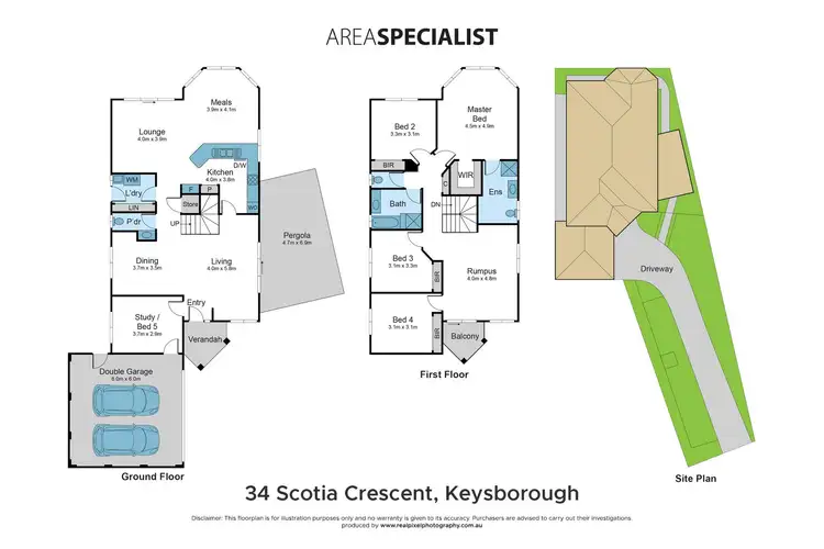 Floorplan of Homely house listing, 34 Scotia Crescent, Keysborough VIC 3173