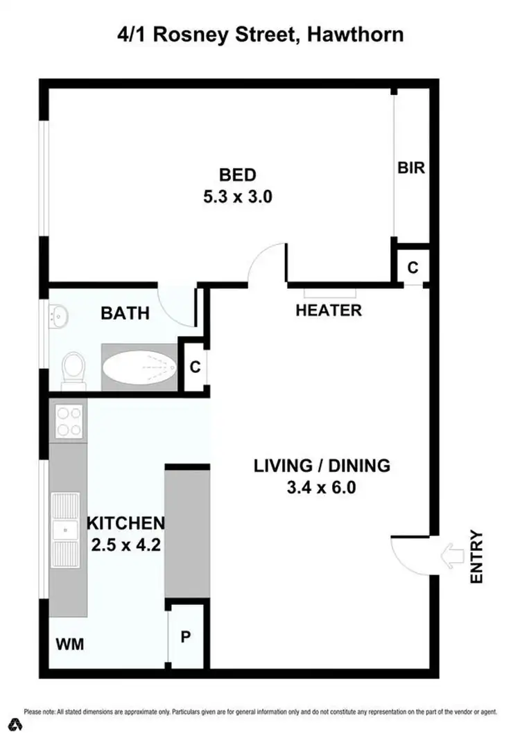 Floorplan of Homely apartment listing, 4/1 Rosney Street, Hawthorn VIC 3122