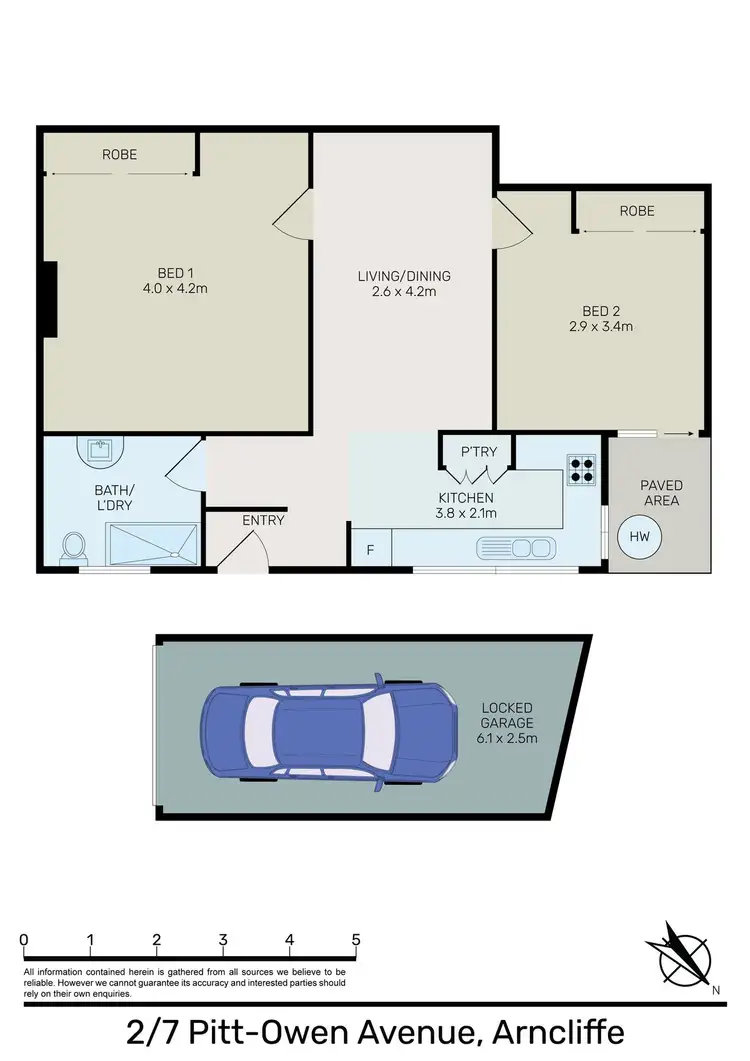 Floorplan of Homely apartment listing, 2/7 Pitt-Owen Ave, Arncliffe NSW 2205