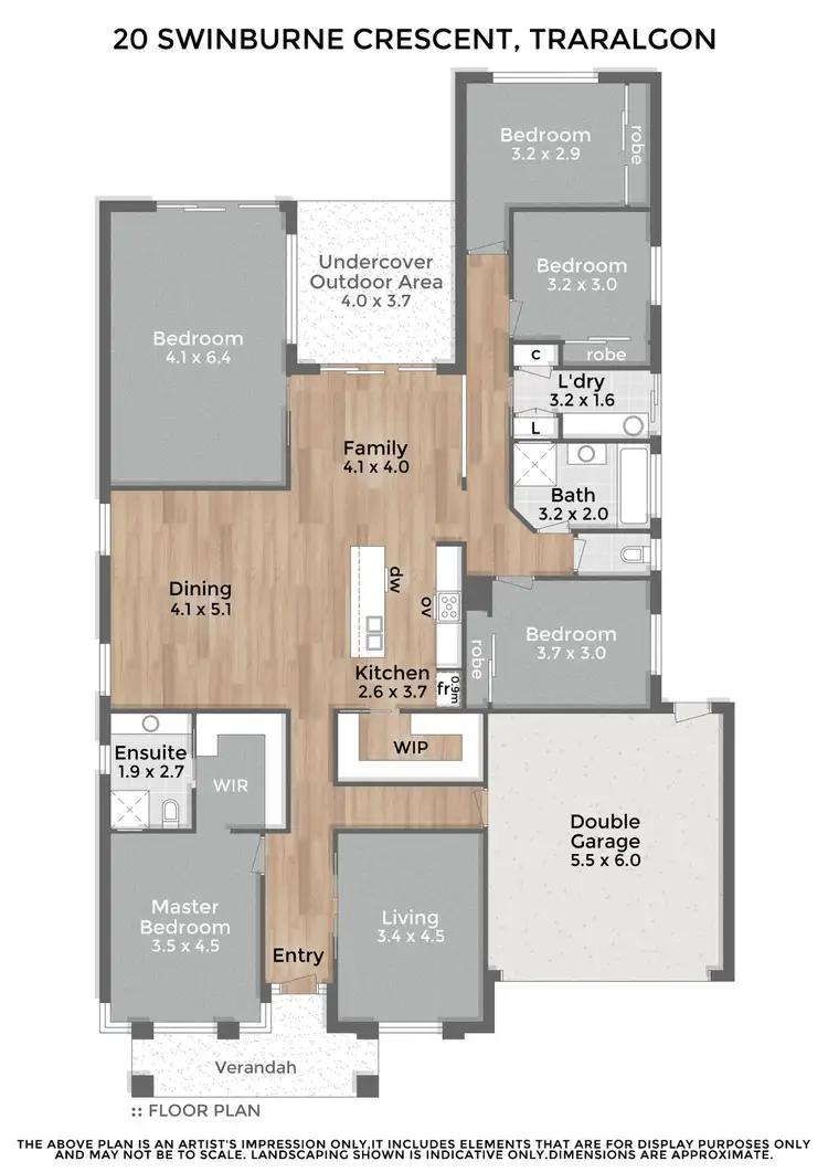 Floorplan of Homely house listing, 20 Swinburne Crescent, Traralgon VIC 3844