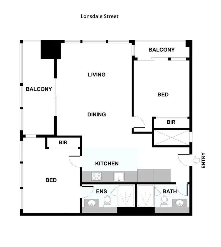 Floorplan of Homely apartment listing, 3312/639 Lonsdale Street, Melbourne VIC 3000