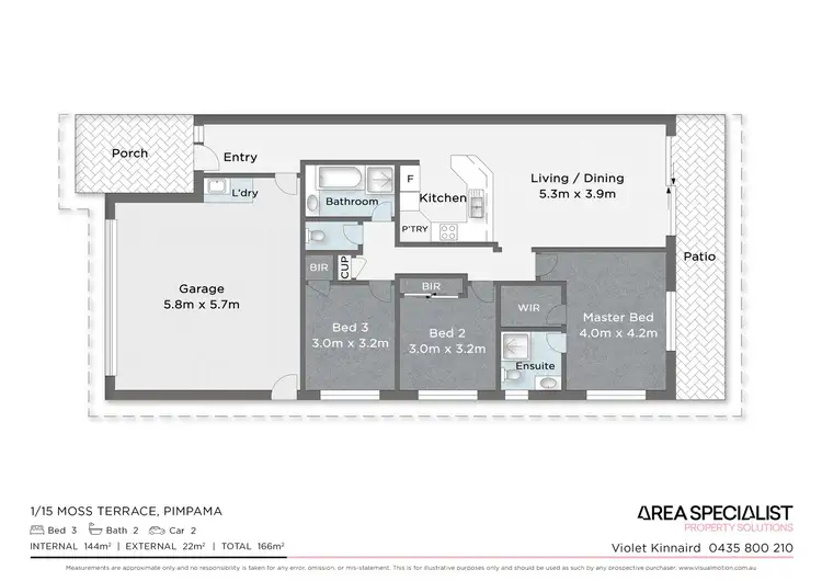 Floorplan of Homely semi-detached listing, 1/15 Moss Terrace, Pimpama QLD 4209