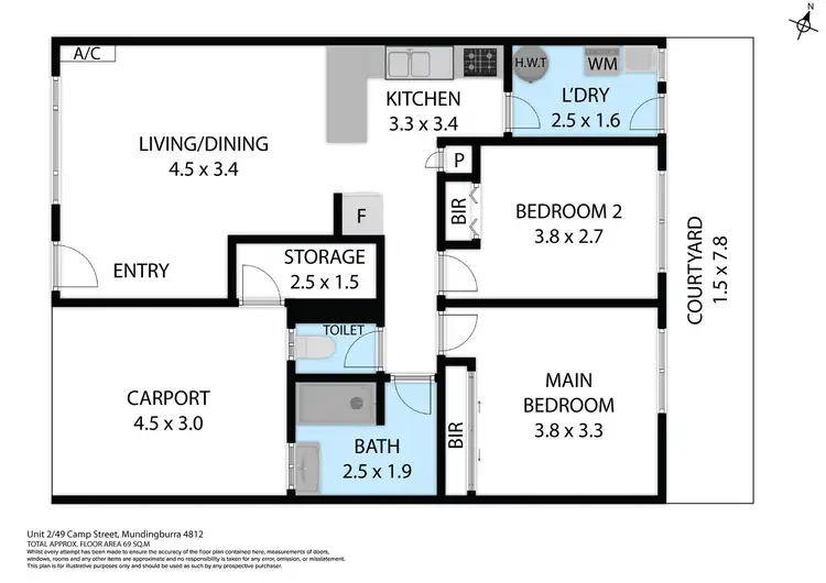 Floorplan of Homely unit listing, 2/49 Camp Street, Mundingburra QLD 4812