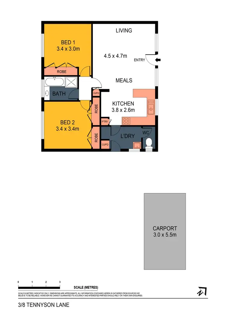 Floorplan of Homely unit listing, 3/8 Tennyson Street, Quarry Hill VIC 3550