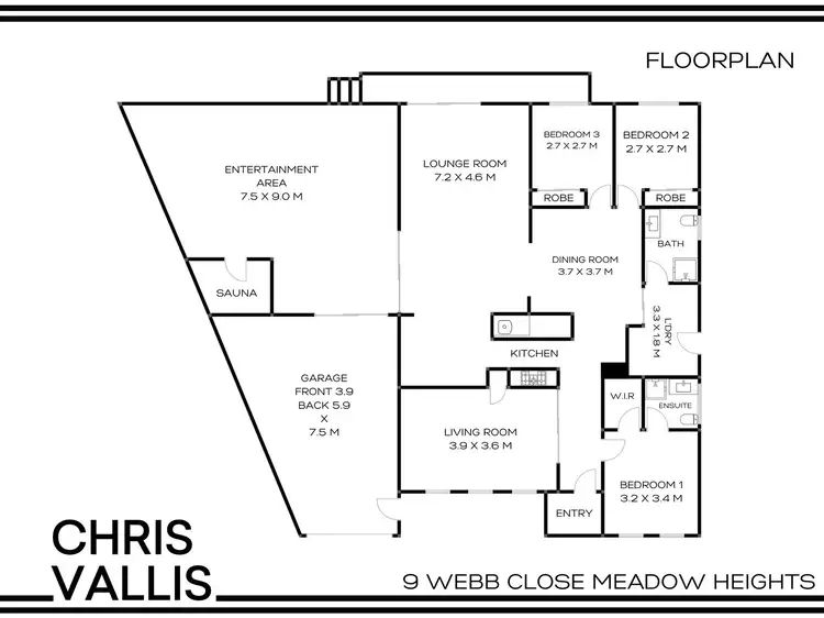 Floorplan of Homely house listing, 9 Webb Close, Meadow Heights VIC 3048