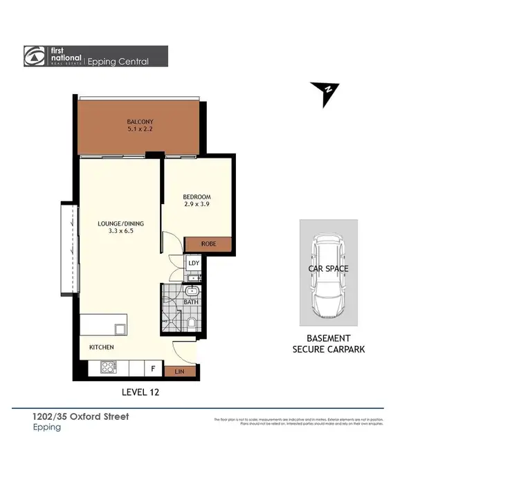 Floorplan of Homely unit listing, 1202/35 Oxford Street, Epping NSW 2121