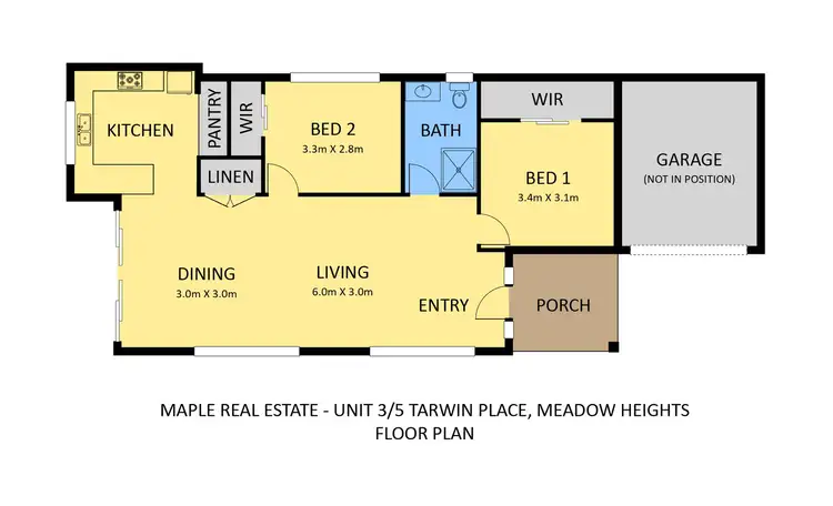 Floorplan of Homely unit listing, 3/5 Tarwin Place, Meadow Heights VIC 3048