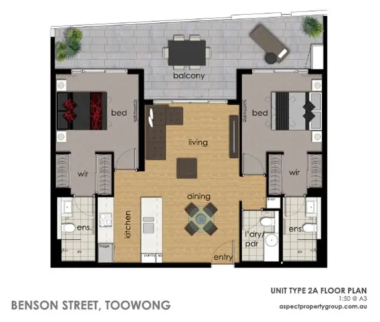 Floorplan of Homely apartment listing, 44/68 Benson Street, Toowong QLD 4066