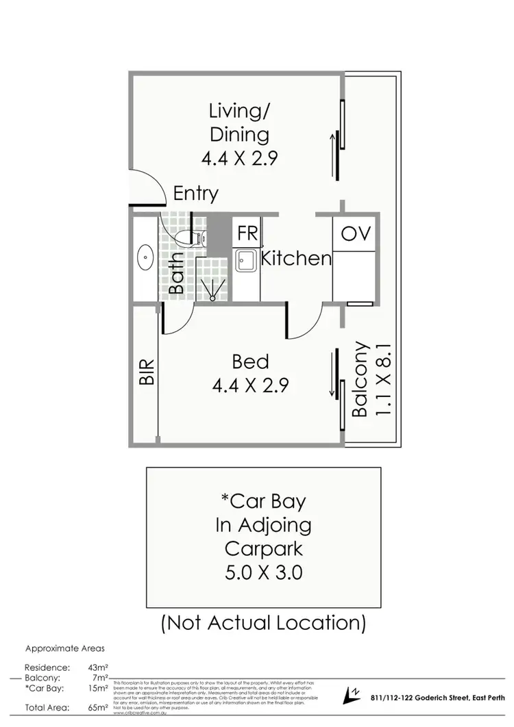 Floorplan of Homely apartment listing, 811/112-122 Goderich Street, East Perth WA 6004