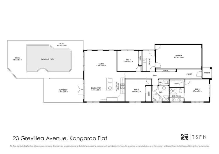 Floorplan of Homely house listing, 23 Grevillea Avenue, Kangaroo Flat VIC 3555