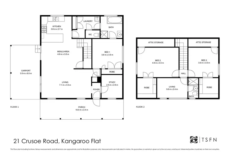 Floorplan of Homely house listing, 21 Crusoe Road, Kangaroo Flat VIC 3555