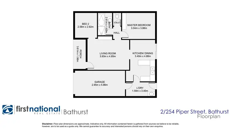 Floorplan of Homely unit listing, 2/254 Piper Street, Bathurst NSW 2795