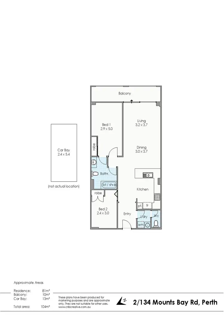 Floorplan of Homely apartment listing, 2/134 Mounts Bay Road, Perth WA 6000