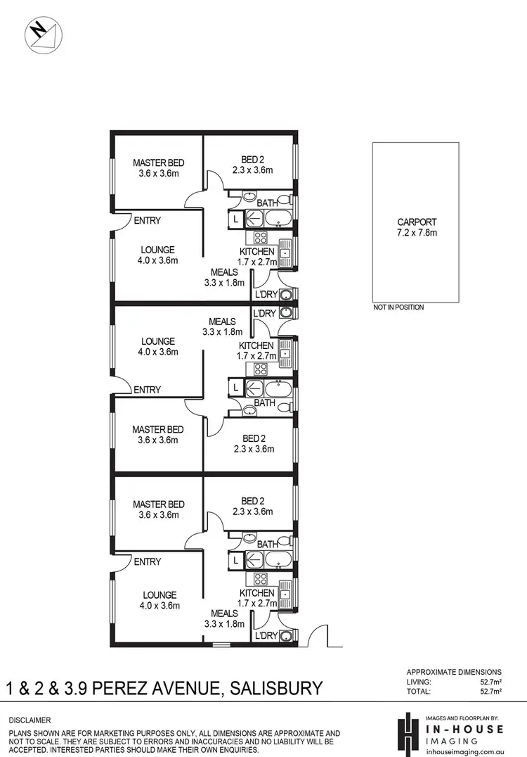 Floorplan of Homely unit listing, Unit 1-3/9 Perez Avenue, Salisbury SA 5108
