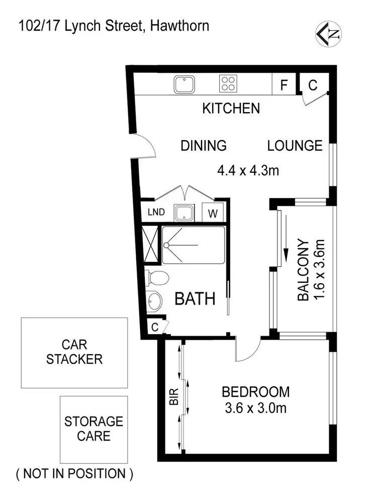 Floorplan of Homely apartment listing, 102/17 Lynch Street, Hawthorn VIC 3122