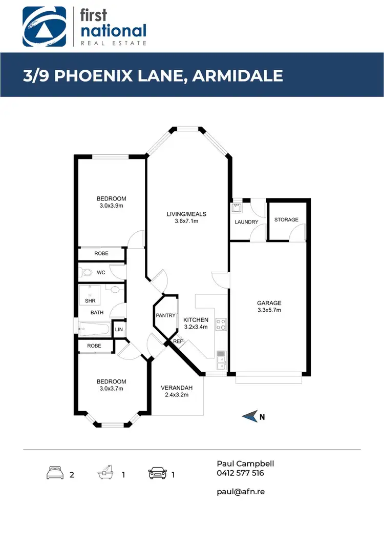 Floorplan of Homely unit listing, 3/9 Phoenix Lane, Armidale NSW 2350