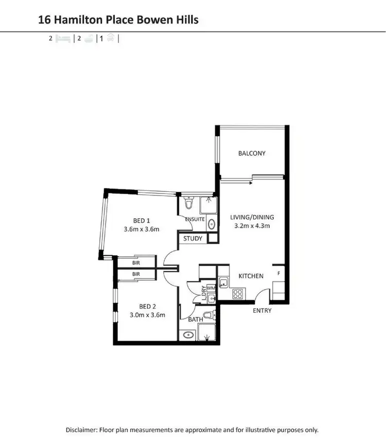 Floorplan of Homely apartment listing, 1078/16 Hamilton Place, Bowen Hills QLD 4006