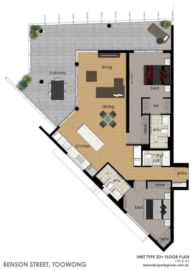 Floorplan of Homely unit listing, 61/68 Benson Street, Toowong QLD 4066