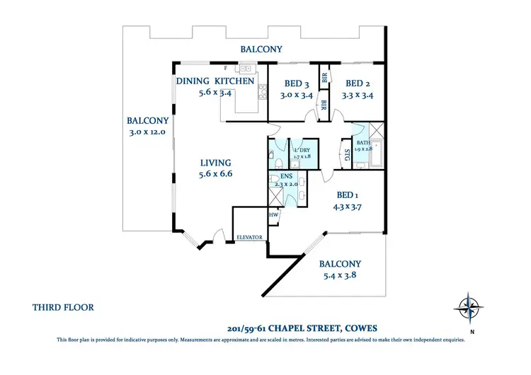 Floorplan of Homely apartment listing, 201/59 Chapel Street, Cowes VIC 3922