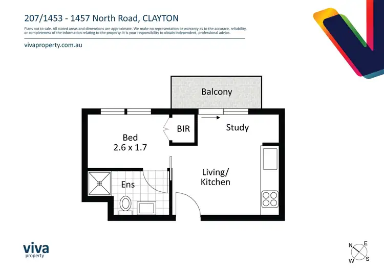 Floorplan of Homely apartment listing, 207/1453-1457 North Road, Clayton VIC 3168