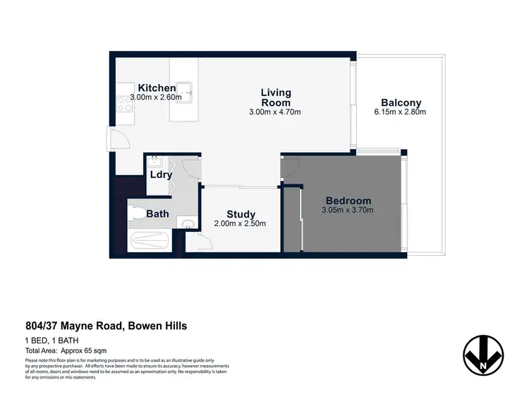Floorplan of Homely apartment listing, 804/37 Mayne Road, Bowen Hills QLD 4006