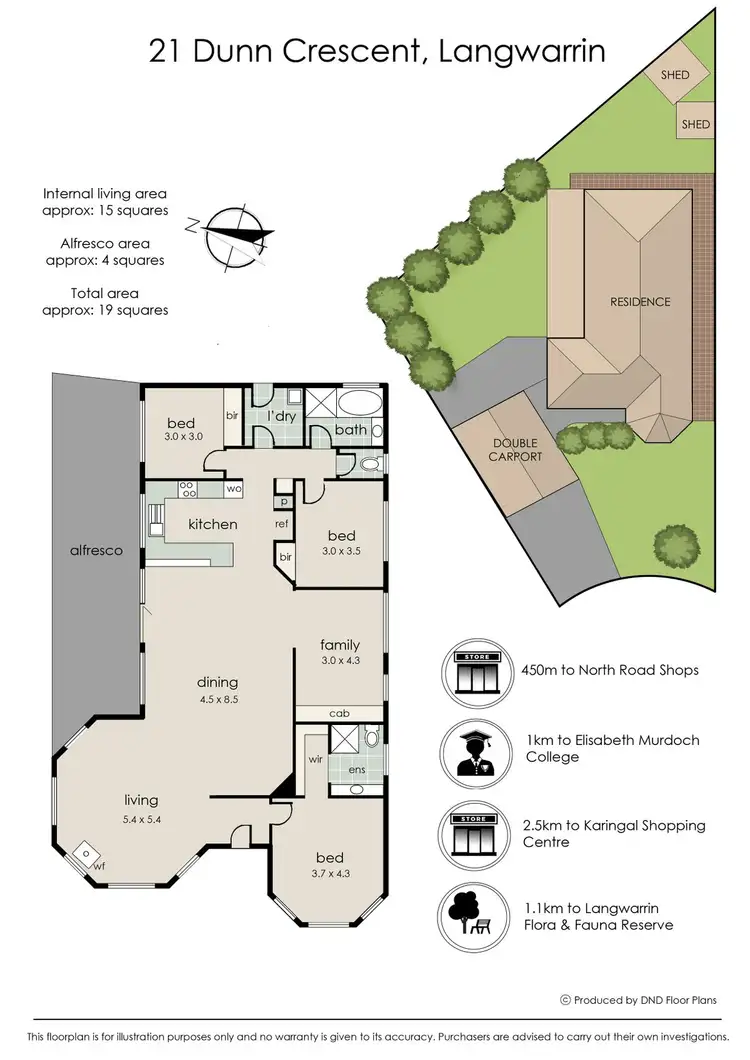 Floorplan of Homely house listing, 21 Dunn Crescent, Langwarrin VIC 3910