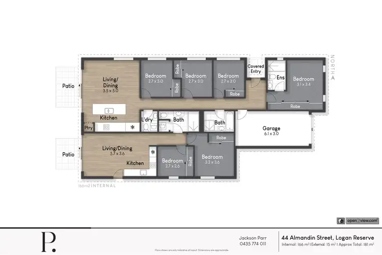 Floorplan of Homely semi-detached listing, 1&2/44 Almandin St, Logan Reserve QLD 4133