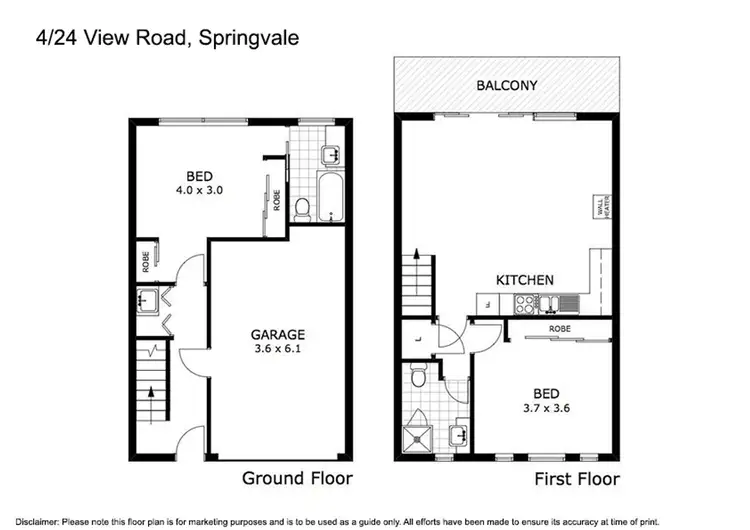 Floorplan of Homely townhouse listing, 4/24 View Road, Springvale VIC 3171