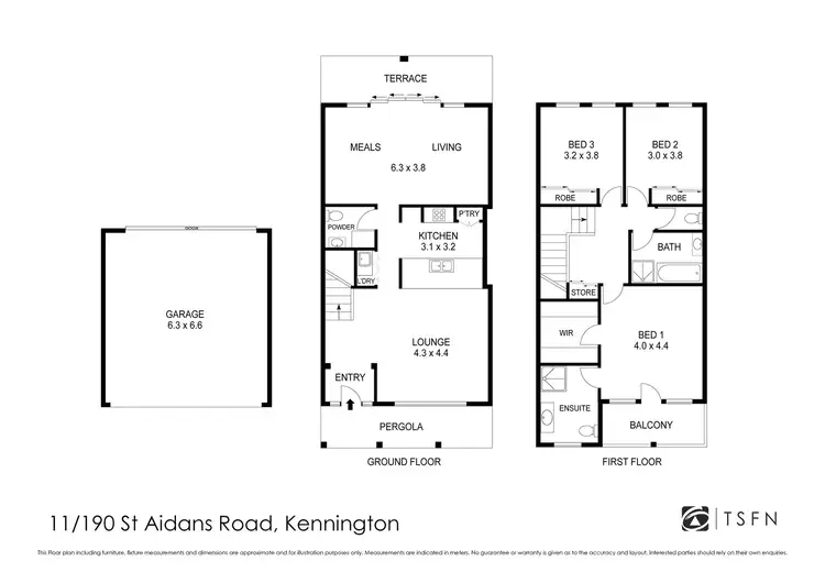 Floorplan of Homely townhouse listing, 11/190 St Aidans Road, Kennington VIC 3550