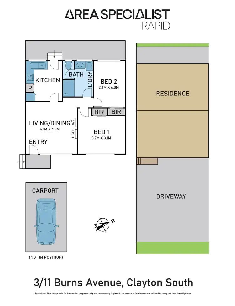 Floorplan of Homely unit listing, 3/11 Burns Avenue, Clayton South VIC 3169