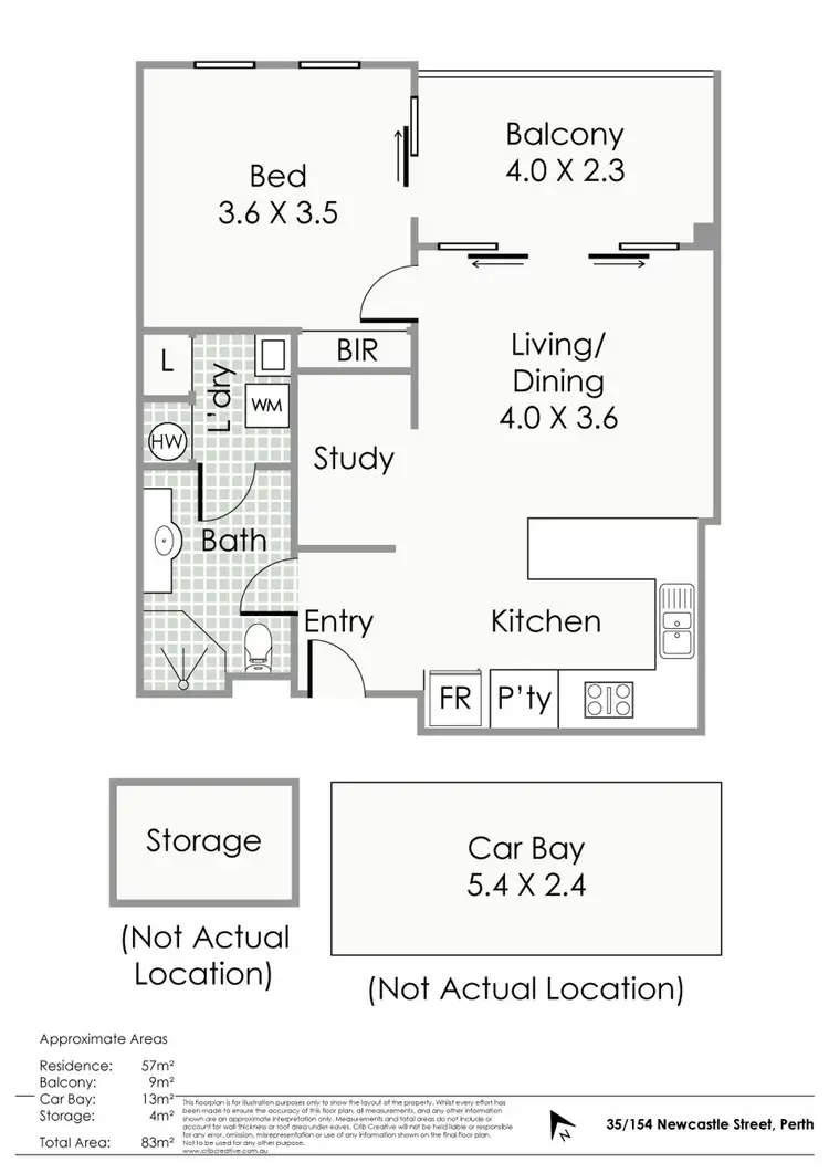 Floorplan of Homely apartment listing, 35/154 Newcastle Street, Perth WA 6000