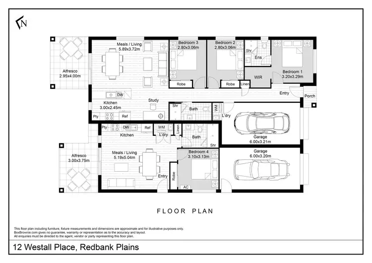 Floorplan of Homely house listing, 1&2/12 Westall Place, Redbank Plains QLD 4301