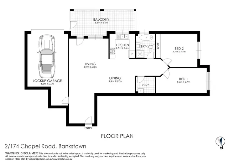 Floorplan of Homely unit listing, 2/174 Chapel Road, Bankstown NSW 2200