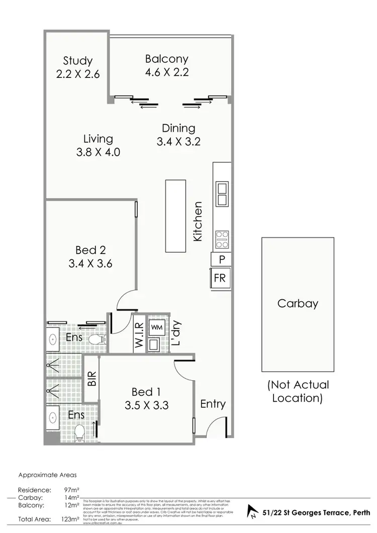 Floorplan of Homely apartment listing, 51/22 St Georges Tce, Perth WA 6000