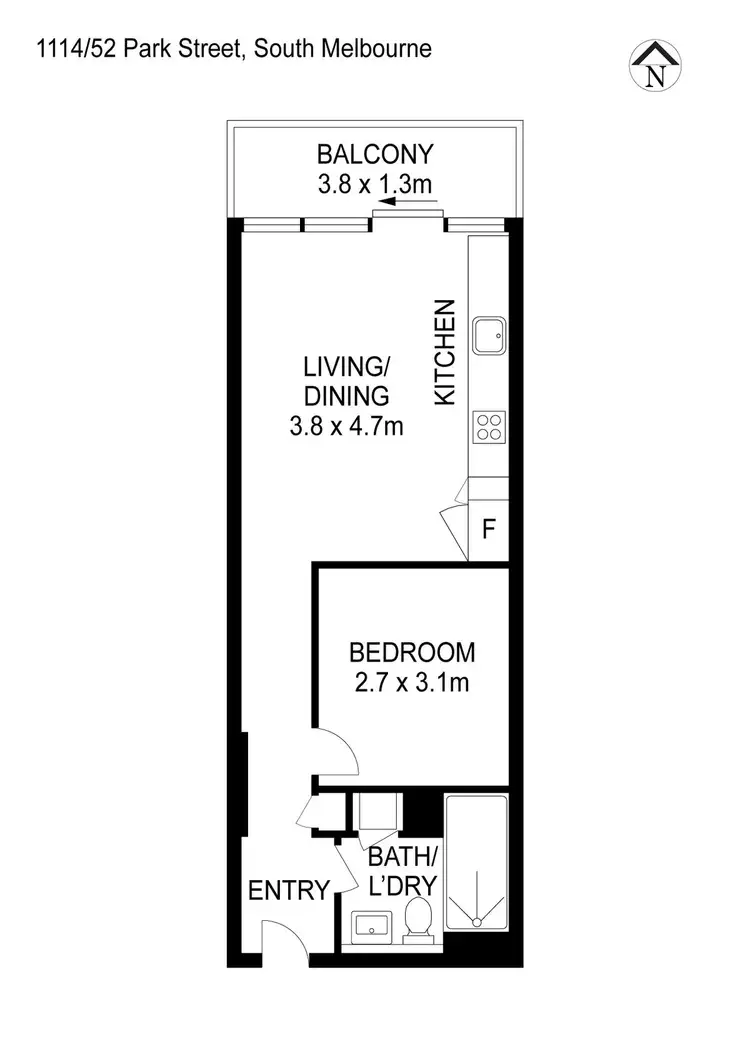 Floorplan of Homely apartment listing, 1114/52 Park Street, South Melbourne VIC 3205