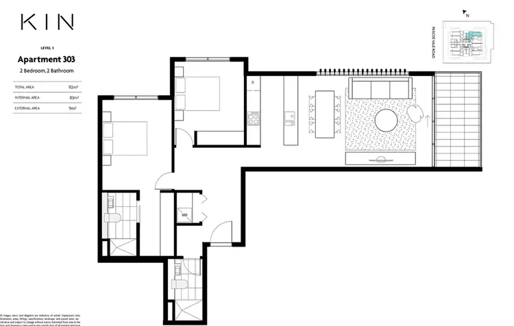 Floorplan of Homely apartment listing, 303/324 Pascoe Vale Road, Essendon VIC 3040