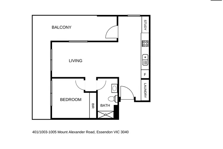 Floorplan of Homely apartment listing, 401/1005 Mt Alexander Road, Essendon VIC 3040
