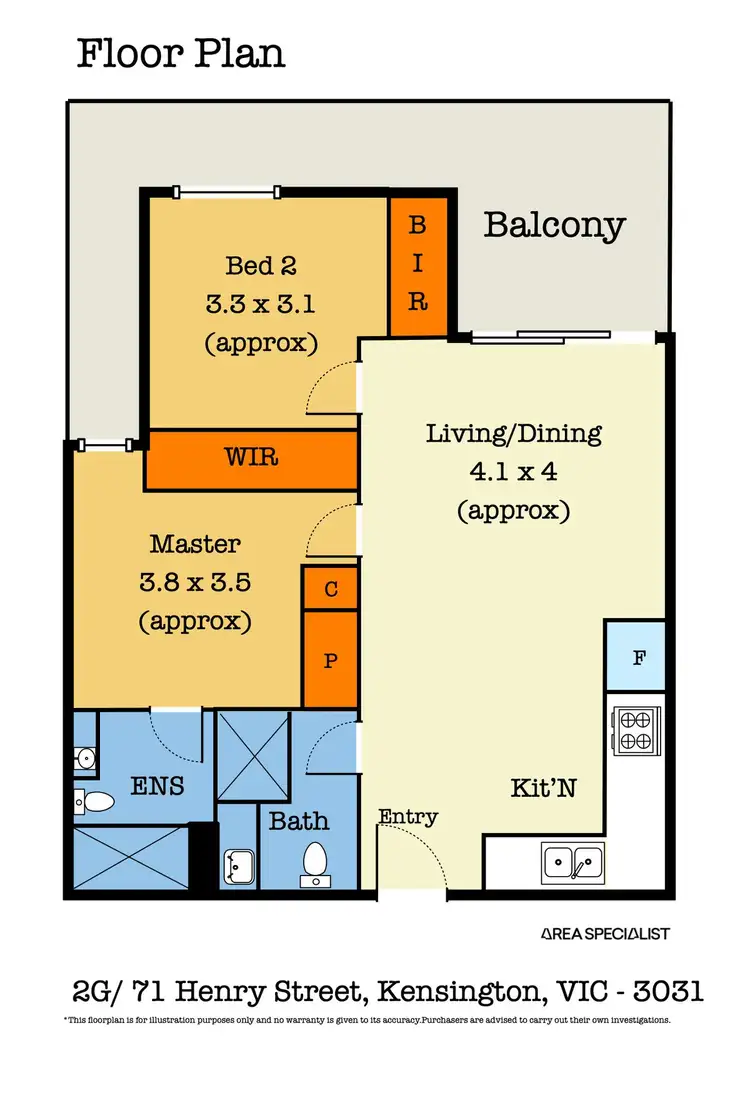Floorplan of Homely apartment listing, 2G/71 Henry Street, Kensington VIC 3031