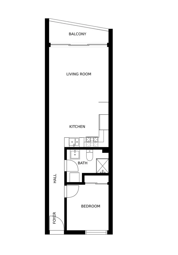 Floorplan of Homely apartment listing, 410/11-13 O'Connell Street, North Melbourne VIC 3051