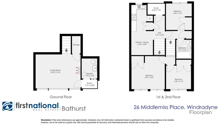 Floorplan of Homely townhouse listing, 26 Middlemiss Place, Windradyne NSW 2795