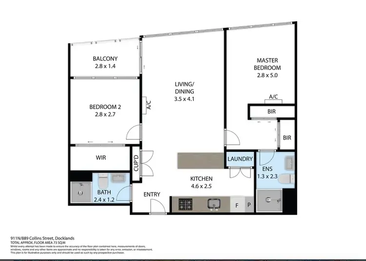 Floorplan of Homely apartment listing, 911N/889 Collins Street, Docklands VIC 3008
