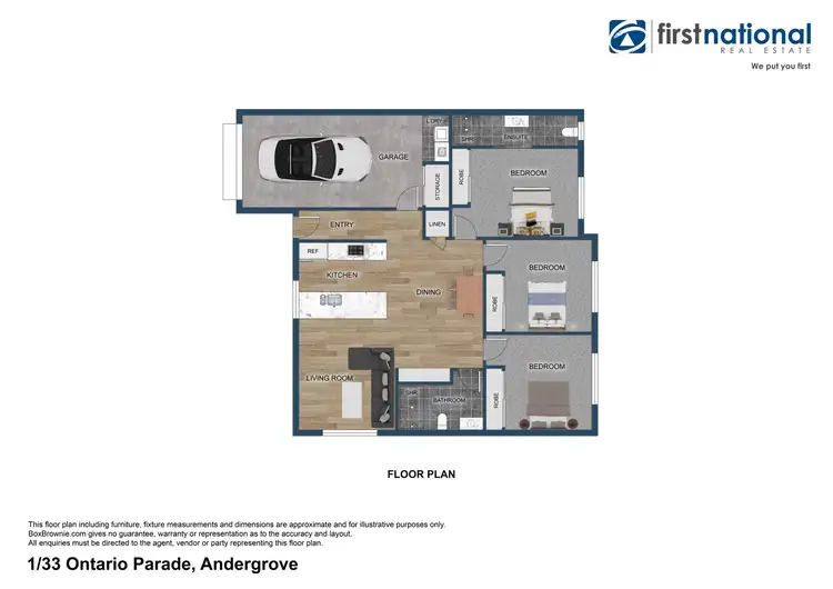 Floorplan of Homely semi-detached listing, 1/33 Ontario Parade, Andergrove QLD 4740