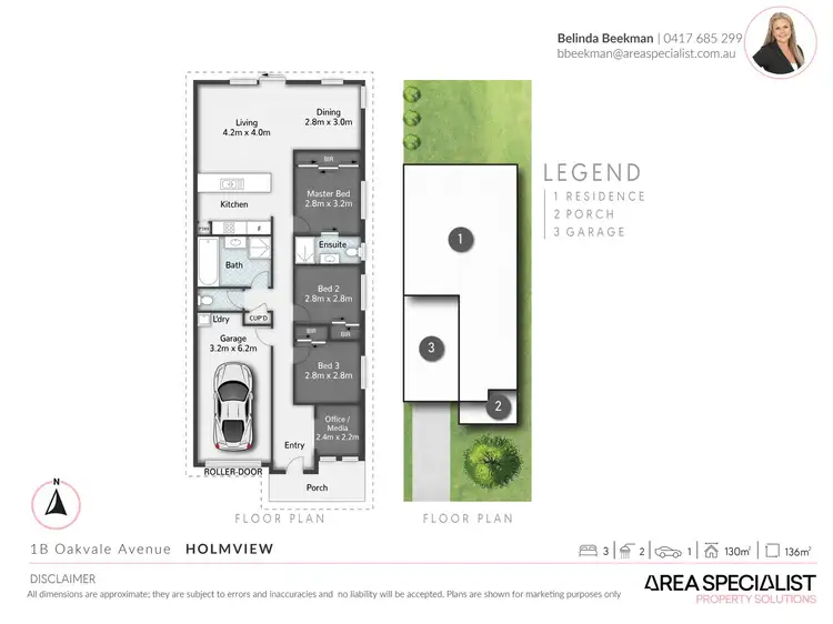 Floorplan of Homely semi-detached listing, 1B Oakvale Avenue, Holmview QLD 4207