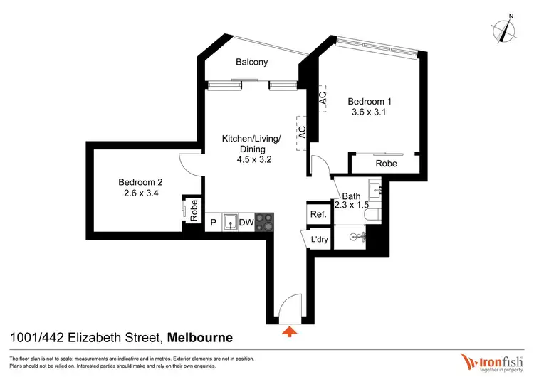 Floorplan of Homely apartment listing, 1001/442 Elizabeth St, Melbourne VIC 3000