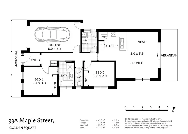 Floorplan of Homely unit listing, 93A Maple Street, Golden Square VIC 3555