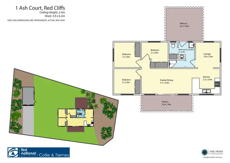 Floorplan of Homely house listing, 1 Ash Court, Red Cliffs VIC 3496