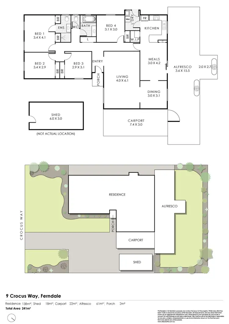 Floorplan of Homely house listing, 9 Crocus Way, Ferndale WA 6148